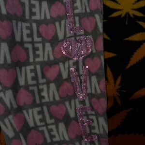 Gray and Pink LOVE Print Scarf